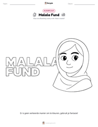 Malala Fund afdrukbare werkblad voorbeeld