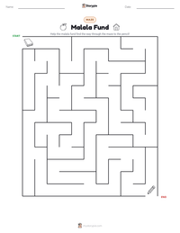Malala Fund printable worksheet preview