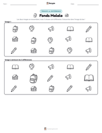 Aperçu de la feuille de travail imprimable Fonds Malala