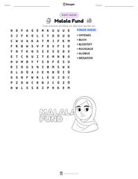 Malala Fund druckbare Arbeitsblatt Vorschau