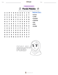 Aperçu de la feuille de travail imprimable Fonds Malala