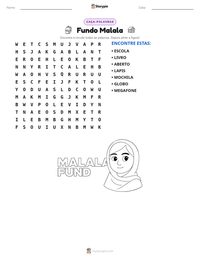 Prévia da folha de atividades imprimível Fundo Malala