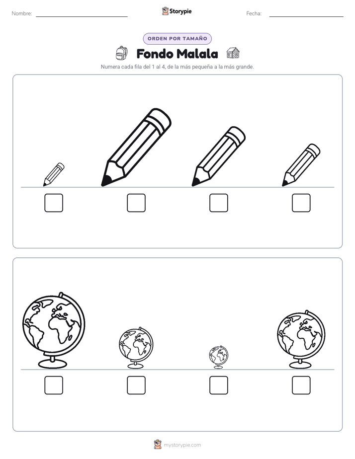 Orden de Tamaños