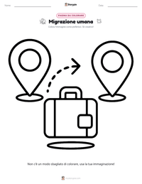 Pagina da colorare di Migrazione Umana per bambini