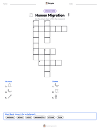 Human Migration printable worksheet preview