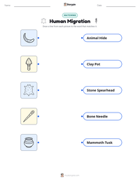 Human Migration printable worksheet for kids