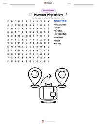 Human Migration printable worksheet preview