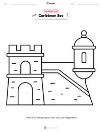 Caribbean Sea coloring page for kids
