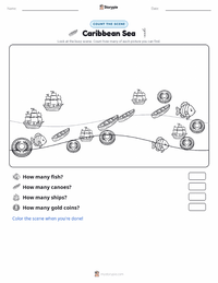 Caribbean Sea printable worksheet preview
