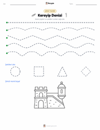 Karayip Denizi yazdırılabilir çalışma sayfası önizlemesi