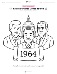 Página para colorear de Ley de Derechos Civiles de 1964 para niños