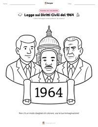 Pagina da colorare di Legge sui Diritti Civili del 1964 per bambini