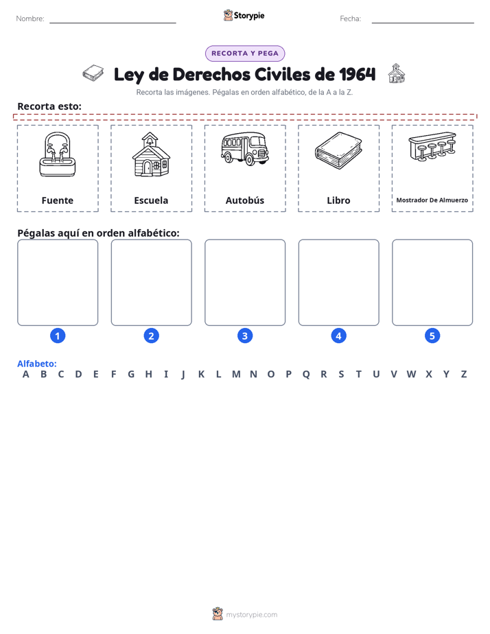 Cortar y Pegar el Alfabeto