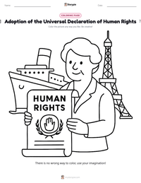 Adoption of the Universal Declaration of Human Rights coloring page for kids