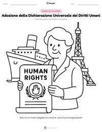 Anteprima della scheda stampabile di Adozione della Dichiarazione Universale dei Diritti Umani