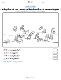 Adoption of the Universal Declaration of Human Rights printable worksheet preview
