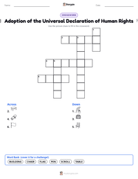 Adoption of the Universal Declaration of Human Rights printable worksheet preview
