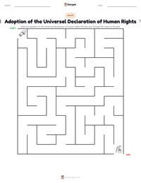 Adoption of the Universal Declaration of Human Rights printable worksheet preview
