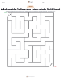 Anteprima della scheda stampabile di Adozione della Dichiarazione Universale dei Diritti Umani