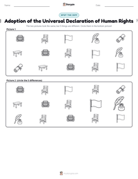 Adoption of the Universal Declaration of Human Rights printable worksheet preview