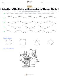 Adoption of the Universal Declaration of Human Rights printable worksheet preview