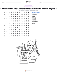 Adoption of the Universal Declaration of Human Rights printable worksheet preview