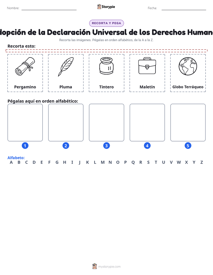 Cortar y Pegar el Alfabeto