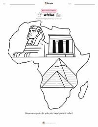 Afrika yazdırılabilir çalışma sayfası önizlemesi