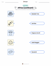 Africa (continent) printable worksheet for kids