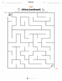 Africa (continent) printable worksheet preview