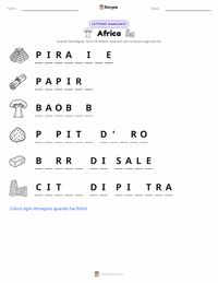 Anteprima della scheda stampabile di Africa