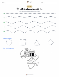 Africa (continent) printable worksheet preview