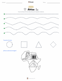 Vista previa de la hoja de trabajo imprimible de África