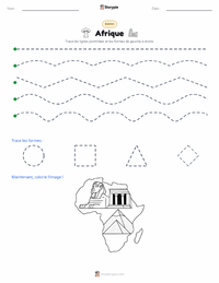 Aperçu de la feuille de travail imprimable Afrique