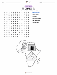 Afrika druckbare Arbeitsblatt Vorschau