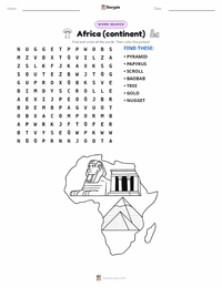 Africa (continent) printable worksheet preview
