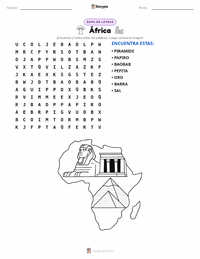 Vista previa de la hoja de trabajo imprimible de África