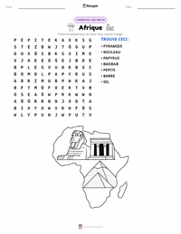 Aperçu de la feuille de travail imprimable Afrique
