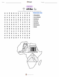 Prabaca lembar kerja cetak Afrika