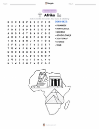 Afrika afdrukbare werkblad voorbeeld