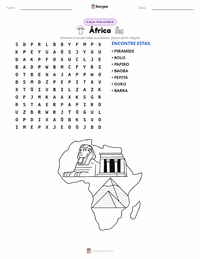 Prévia da folha de atividades imprimível África