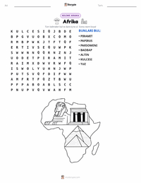 Afrika yazdırılabilir çalışma sayfası önizlemesi