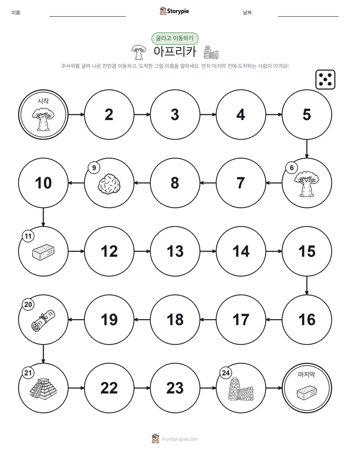 주사위 굴리고 이동하기 게임