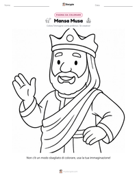 Pagina da colorare di Mansa Musa per bambini