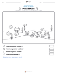 Mansa Musa printable worksheet preview