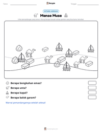 Prabaca lembar kerja cetak Mansa Musa