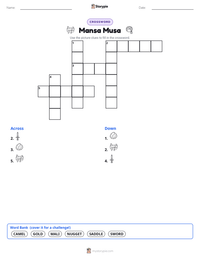 Mansa Musa printable worksheet preview