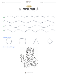 Vista previa de la hoja de trabajo imprimible de Mansa Musa