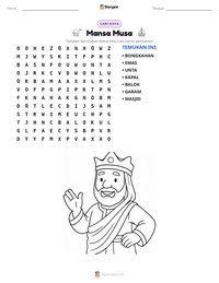 Prabaca lembar kerja cetak Mansa Musa