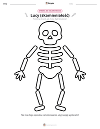 Podgląd drukowalnego arkusza ćwiczeń Lucy (skamieniałość)